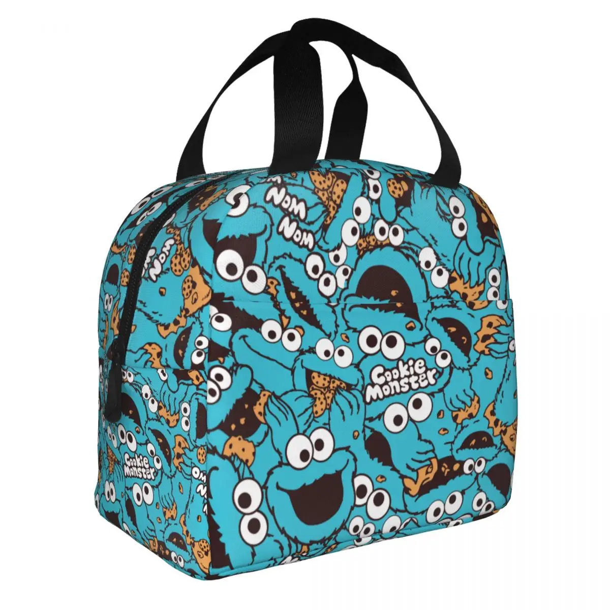 Cute-S-Cookied-S-Monstered Insulated Lunch Bag Leakproof Sesamed Streeted Reusable Thermal Bag Lunch Box Tote Beach Picnic