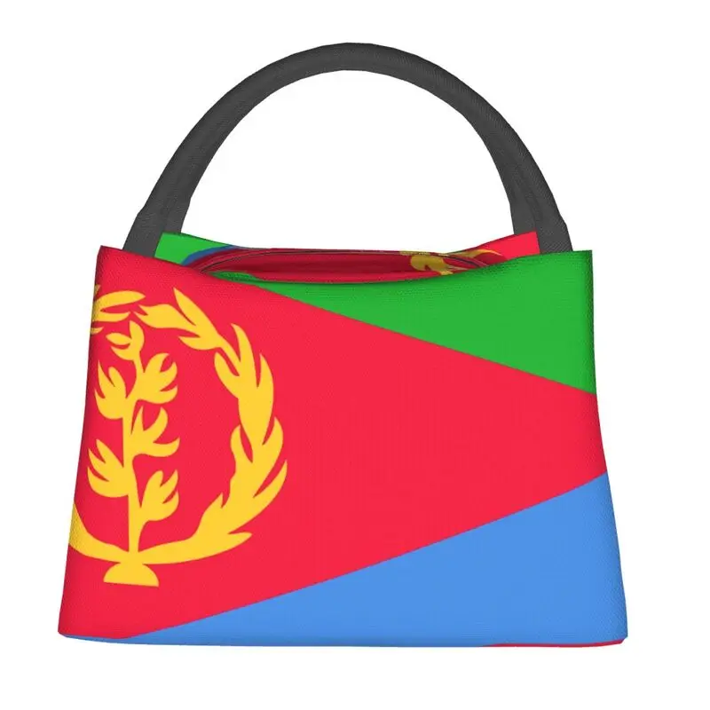 Custom Eritrea Flag Portable Lunch Boxes Women Multifunction Cooler Thermal Food Insulated Lunch Bag Travel Pinic Container