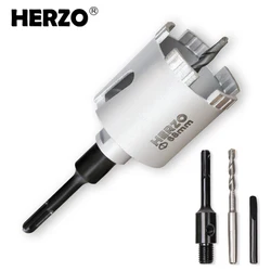 HERZO M16 Thread Diamond Drilling Core Bit 68mm Drill Bit Hole Opener For Masonry Brick Poroton Plaster Stone For Hammer Drill