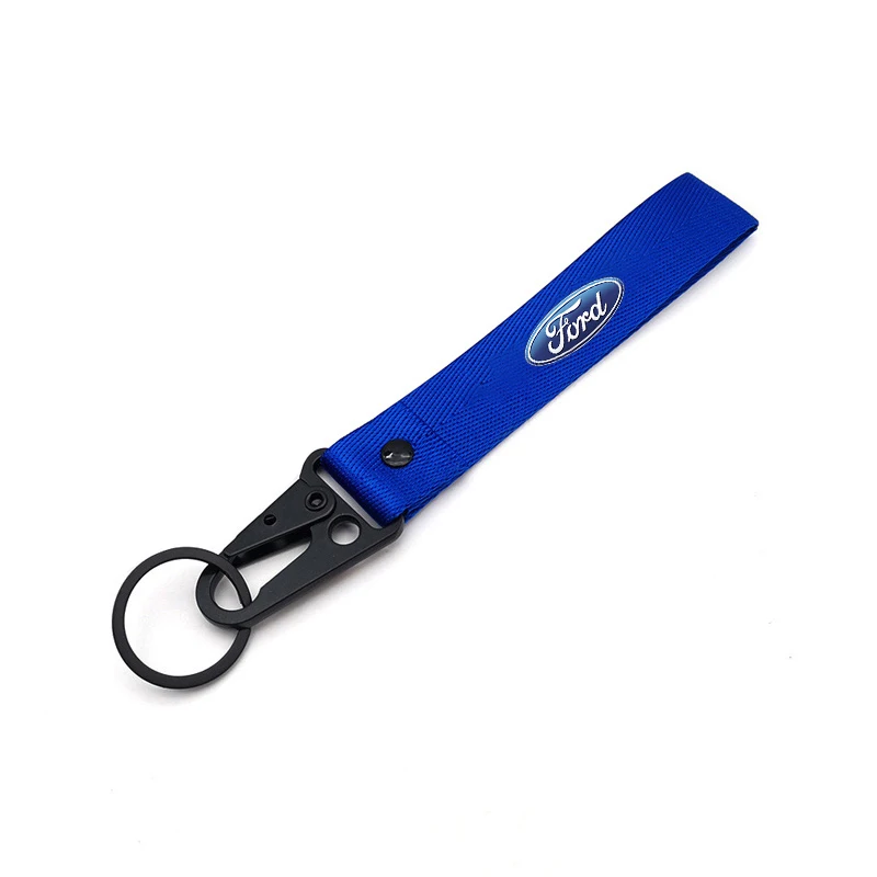 Logotipo do carro Keychain com Nylon Lanyard, Strap Pendurado, Chaveiro para Ford Ranger S-Max Focus Galaxy Mondeo Transit Tourneo Acessório, Presentes