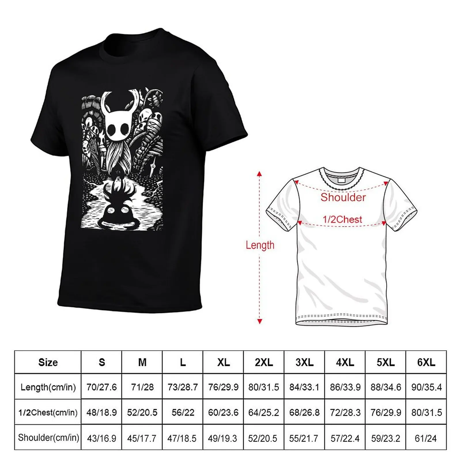 Ghost Knight Graphic Art Hollow Knight Funny Game T-Shirt, Summer Casual Cotton Tee, Oversized Streetwear Tops, Unisex Men Women