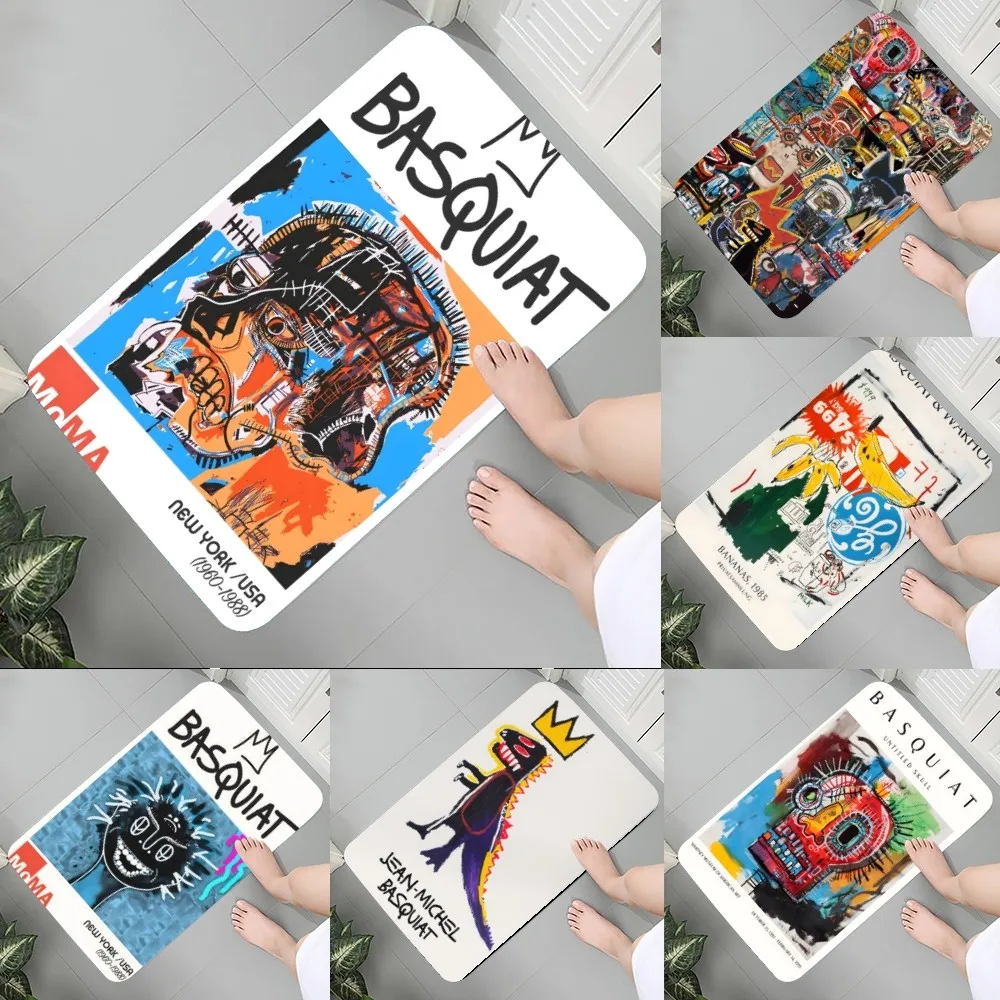 추상 B-Basquiats 아트 바닥 매트, 그래픽 인쇄 플란넬 도어 매트, 욕실 주방 입구 카펫, 홈 데코 Best5 추상 B-Basquiats 아트 바닥 매트, 그래픽 인쇄 플란넬 도어 매트, 욕실 주방 입구 카펫, 홈 데코 Best5