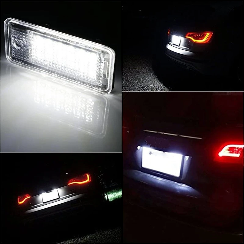 Stablize Car LED License Number Plate Light Lamp White For - A3 S3 8P A4 B6 B7 A5 A6 4F Q7 A8 S8 C6 Cabriolet