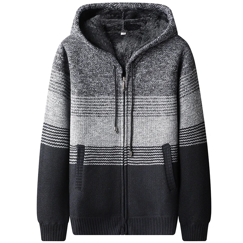 The Main Promotion of The Explosion of Autumn and Winter Fleece Casual Style Hooded Jacket Soft and Comfortable Men's Clothing