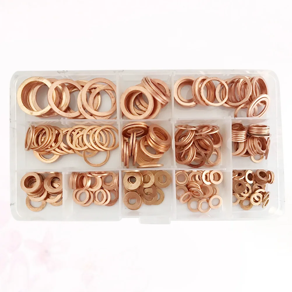 

300pcs Copper Washers M5- Flat Metal Seal Rings For Sump Plug Fuel Hydraulic Engine Machinery Marine Generator