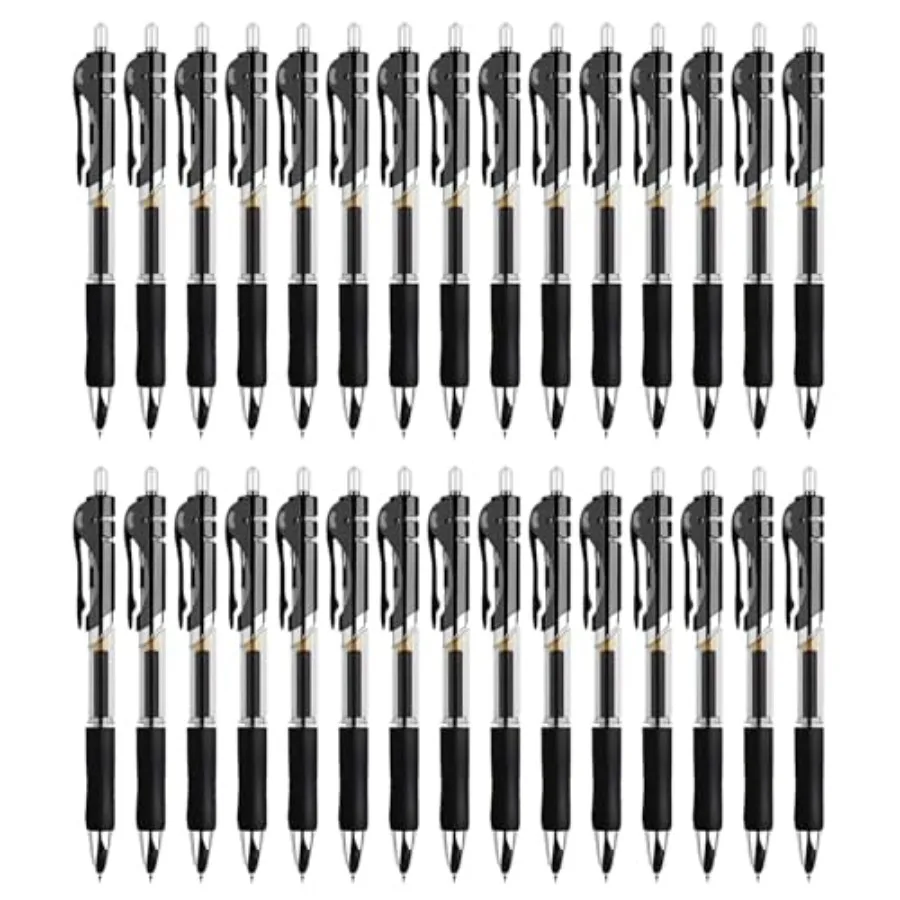 

30pcs Gel Ink Pens for Writing, 0.5 mm Pens Fine Point Smooth Writing Pens for Journaling, Bulk Retractable Rollerball Pens for