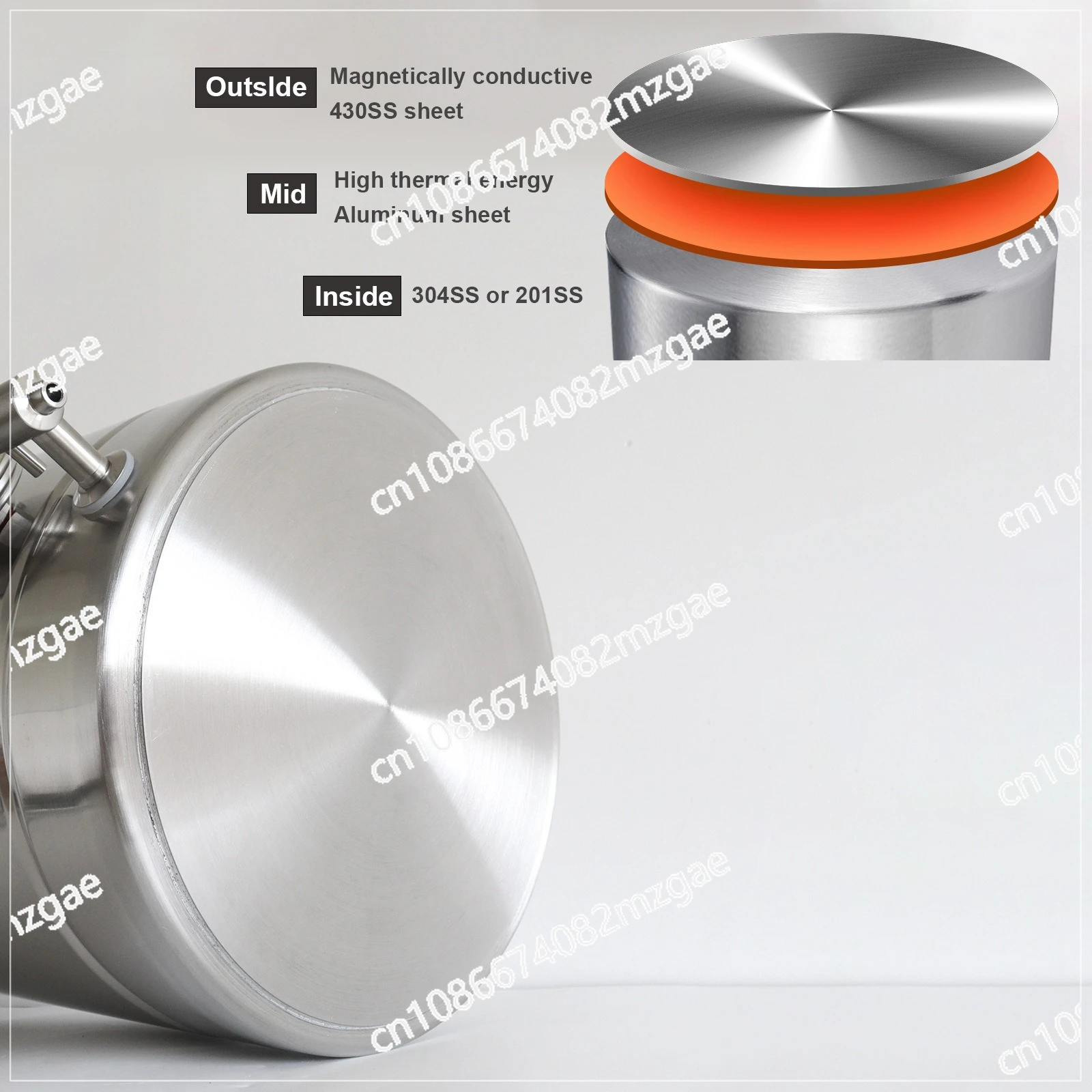 Large Capacity Stainless Steel Homebrew Fermenter with Multi-Layer Bottom for Beer, Wine & Cider Brewing