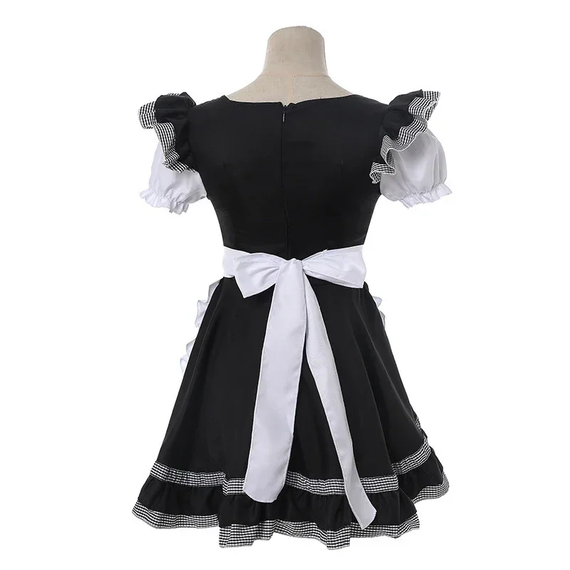 Vestido Sexy de sirvienta de Anime para niña, dulce gato, negro, blanco, rosa, lindos vestidos de Lolita, delantal de fiesta de Carnaval, trajes de camarero