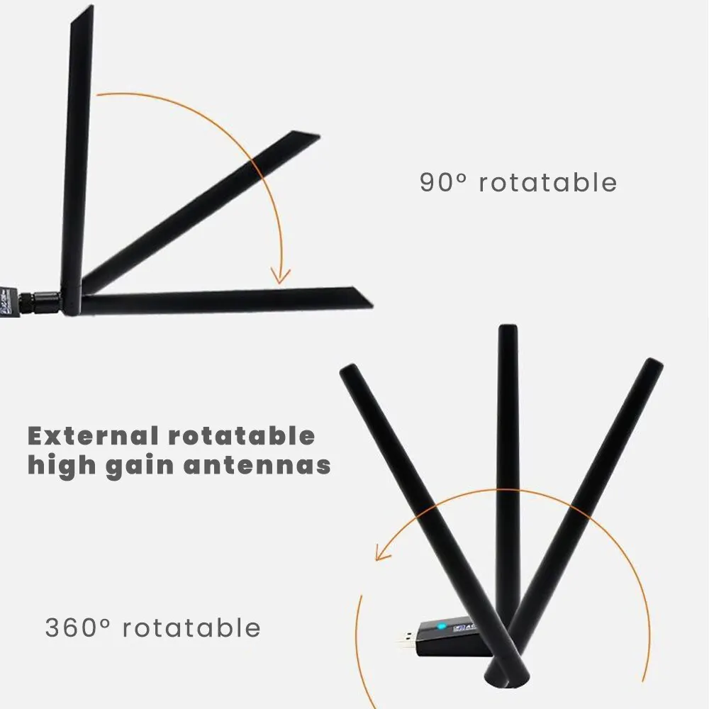 Wi-Fi-Adapter USB 3,0 Netzwerk karte AC1200 2,4g/5g externe Antenne mit hoher Verstärkung WLAN-Dongle für PC 4-Modi weit kompatibel