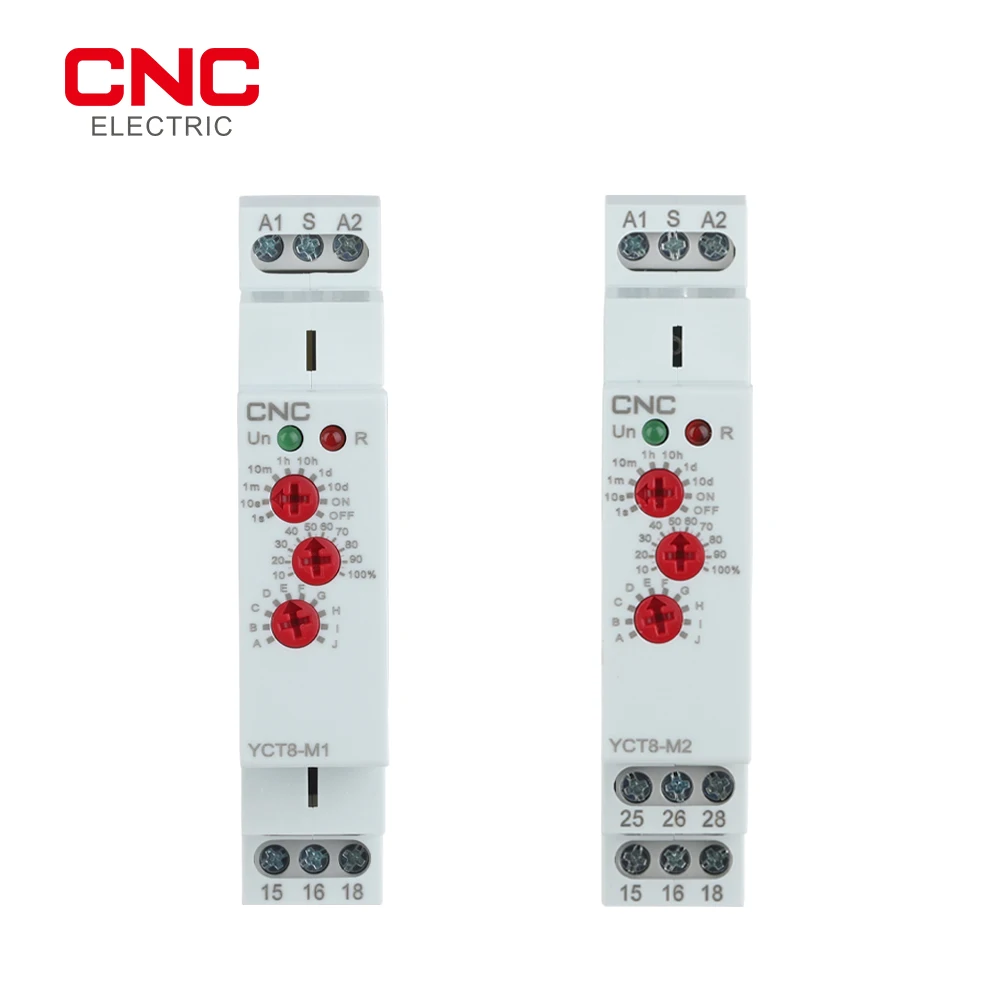 CNC YCT8-M1/M2 16A Multifunction Timer Relay with 10 Function Choices AC 230V Din Rail Type Time Delay Relay