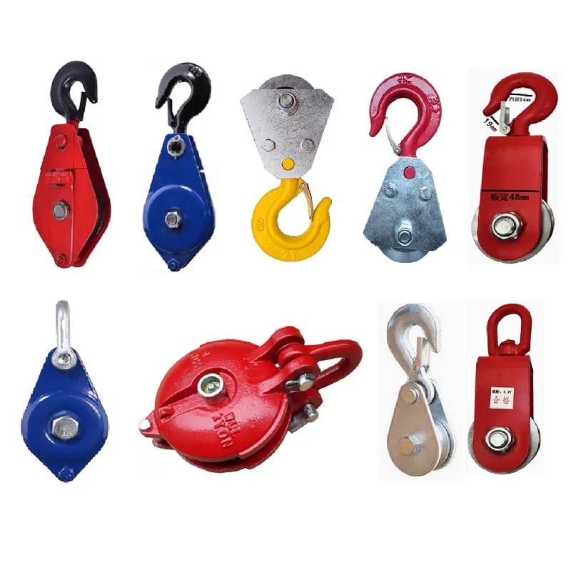 0.5T-1.5T Single wheel lifting snatch pulley block for steel wire rope movable open-wheel chain hoist block crane lifting sling