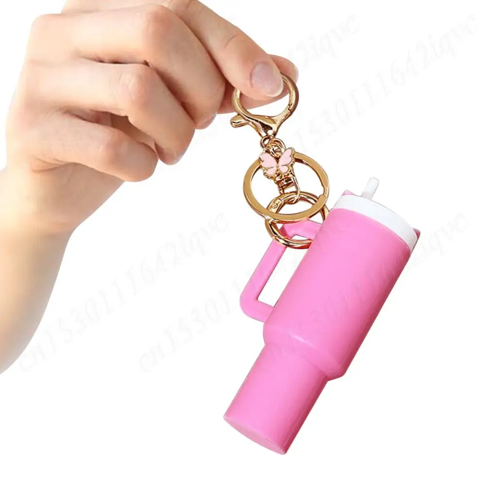 Mini Cup Keychain Butterfly Mini Tumbler Keychain Cute Tumbler Key Ring for Stanley Water Bottle Accessories