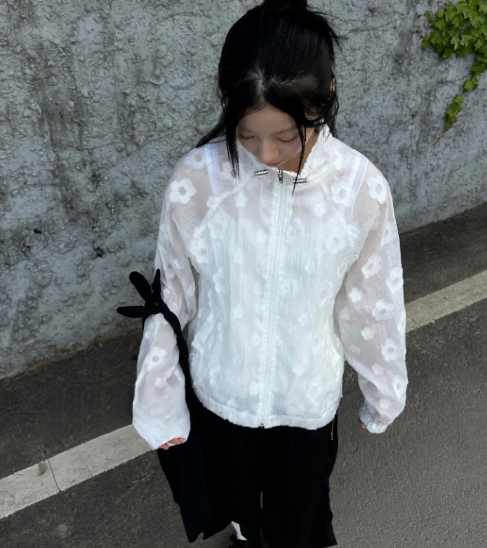 Pop Pop Retro Floral Print Hooded Women Thin Sun Protection Clothing 2025 New Korean Long Sleeves Zipper Outerwear Student Basic