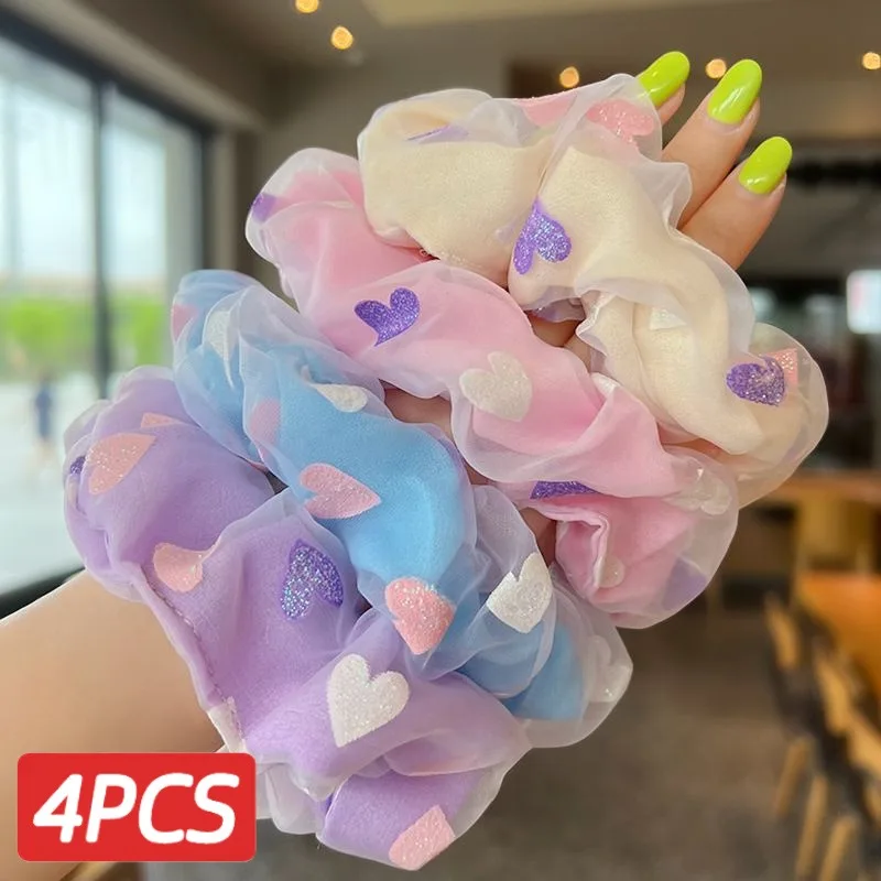 

4Pcs/set Fashionable High-end Colorful Hair Tie, Simple Hair Tie, Hair Elastic Temperament, High Elasticity Rubber Band