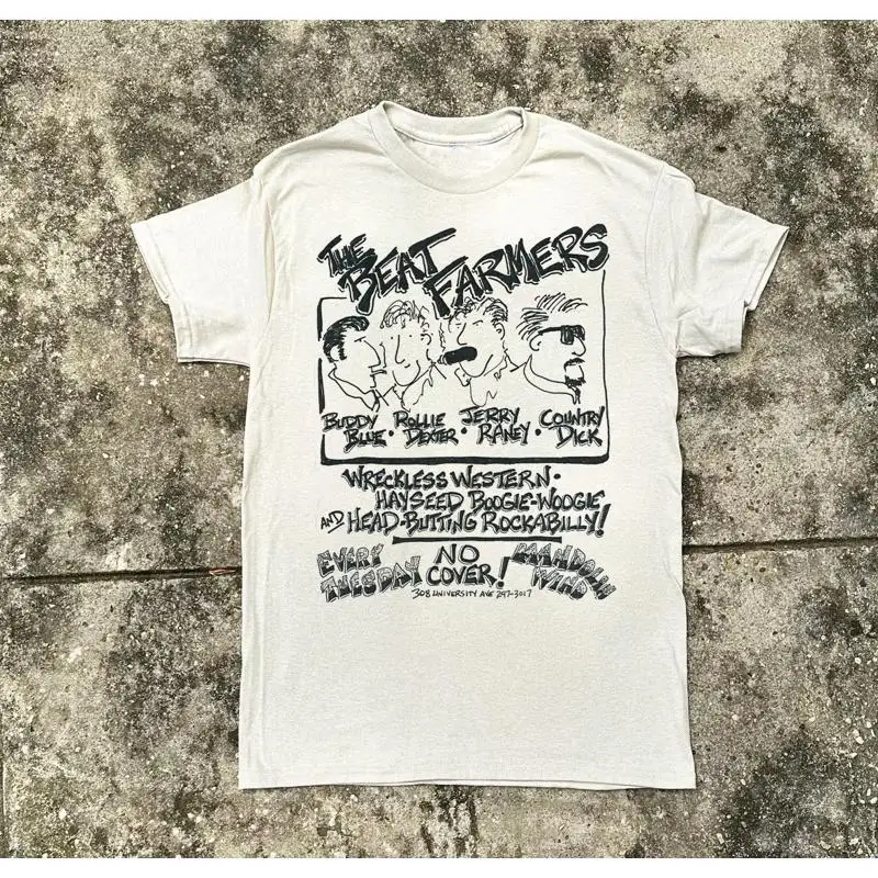 Редкая футболка THE BEAT FARMERS Tour Concert 1983 года для фанатов от S до 5XL