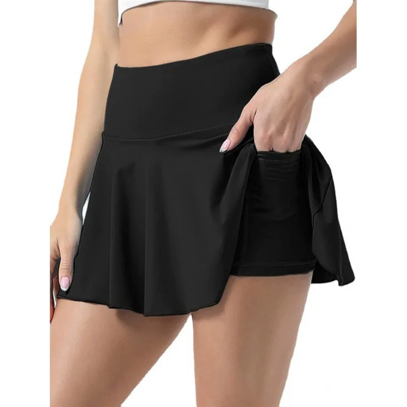 Elegant Women's Tennis Skirt High Waist Sport Short Skirt Pleated  Skirt Commute Style A-Line Skirt Polyester Fabric