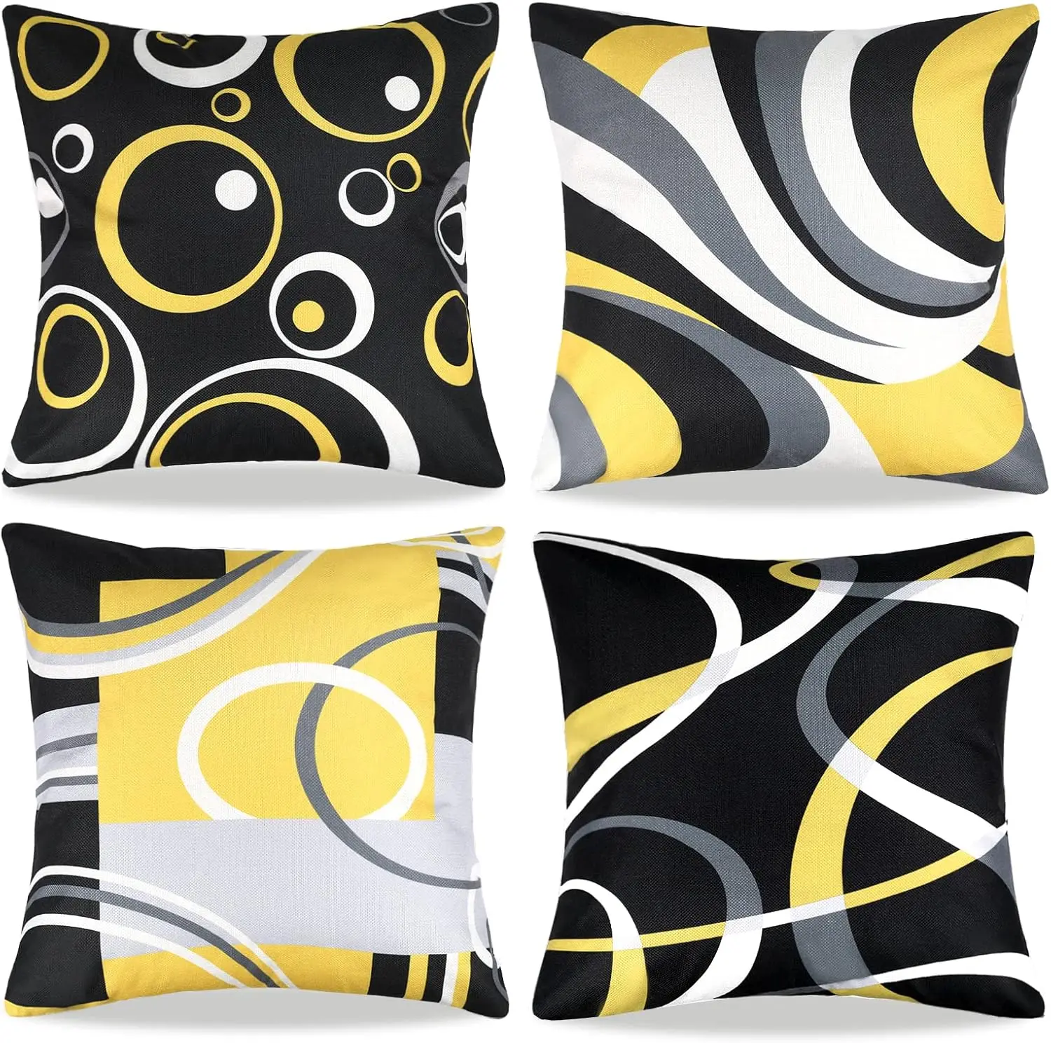 Linen Throw Pillow Cover Set 4