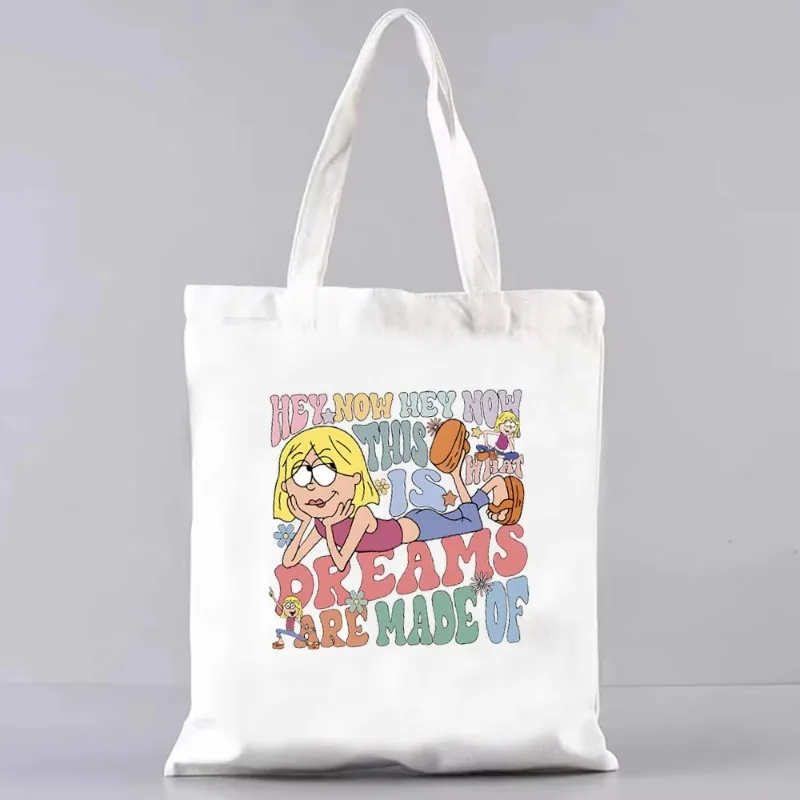 حقيبة ديزني كيوت ليزي ماكجوار توت هذا هو ما تكون الأحلام مصنوعة من حقيبة قماش ريترو حقيبة تسوق محمولة لرحلة ديزني #3