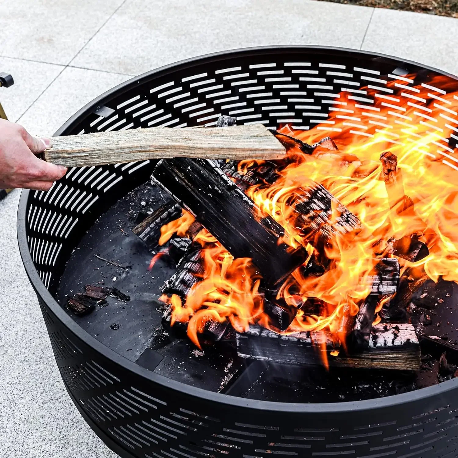 [Цена со скидкой, горячая распродажа! ]32-дюймовые дровяные комоды с грилем и крышкой, стол для костра на открытом воздухе с водонепроницаемой крышкой и ялиной