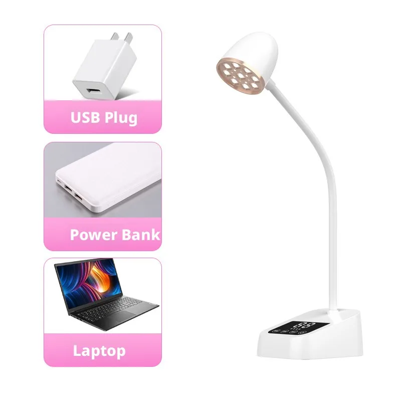 Portable Desktop Battery Intelligent Induction Nail Lamp Quick Drying Nail Plate Phototherapy Lamp High-Power Nail Baking Light
