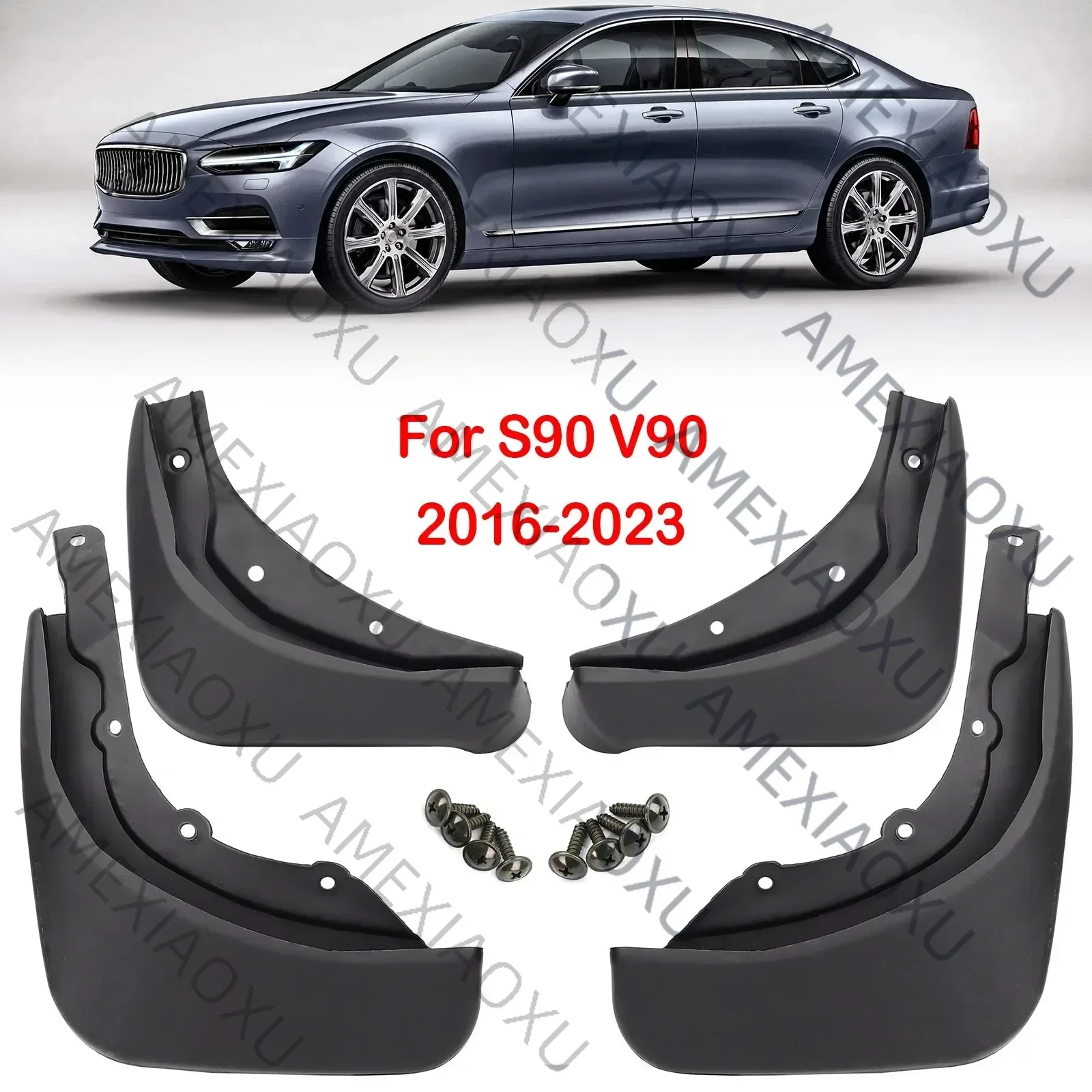 Juego de guardabarros de coche para VOLVO V90 S90 2016 - 2023, guardabarros delanteros y traseros moldeados 2017 2018 2019 2020 2022 2021