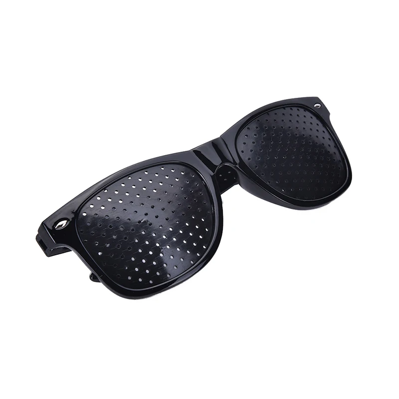 Black Unisex Vision Care Pin Eye Exercise Eyeglasses Pinhole Glasses Eyesight Improve Plastic High Quality