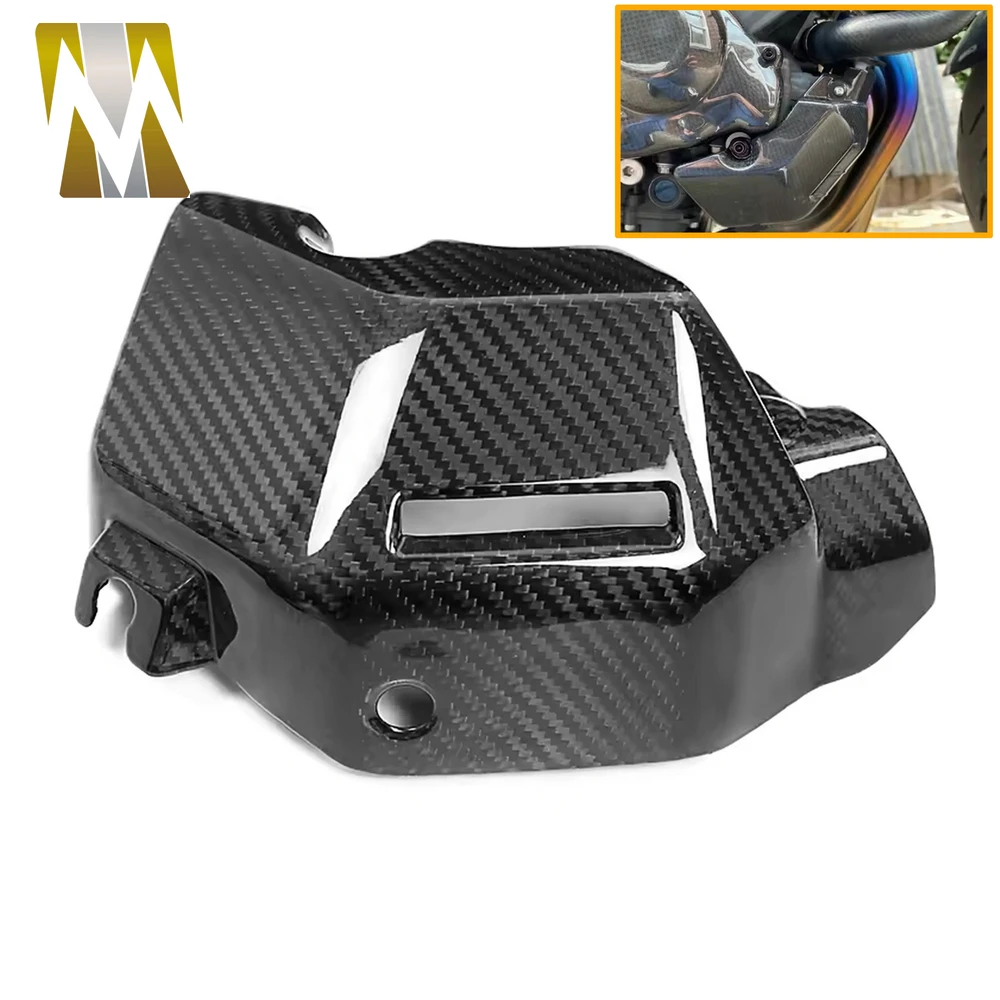 

Real Carbon Fiber Water Cooler Cover Radiator Water Coolant Case Cover Fairing Cowling For YAMAHA MT07 MT-07 XSR700 2018-2022
