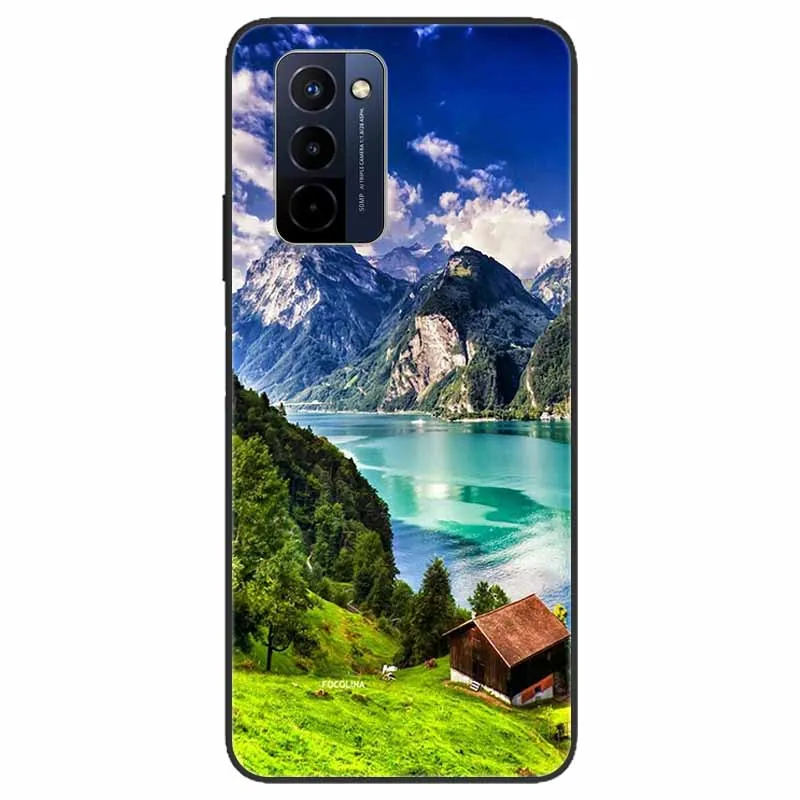 For Wiko 10 Case Protective Soft Silicone Black TPU Bumper for Wiko 10 Phone Cover on for Wiko10 Cartoon Flowers Animals Painted