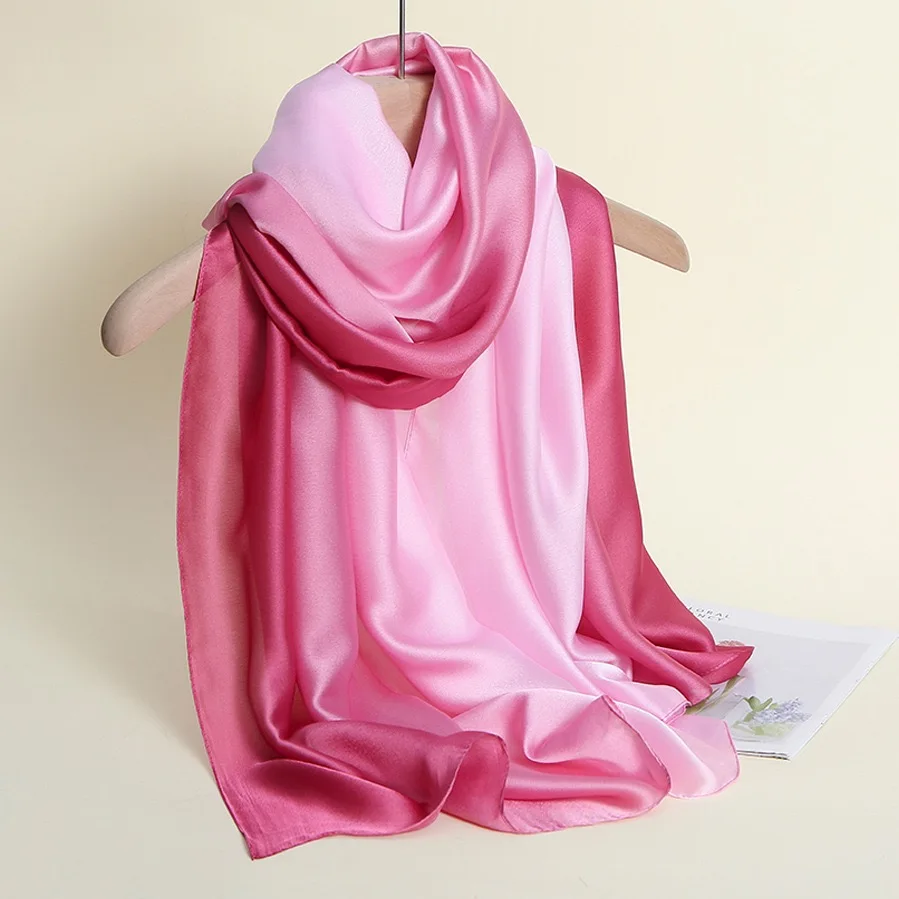 Summer New Arrival Fashion Chiffon Scarves Gradient Colors Georgette Female Silk Scarves 90*180cm Long Gauze Chiffon Scarf