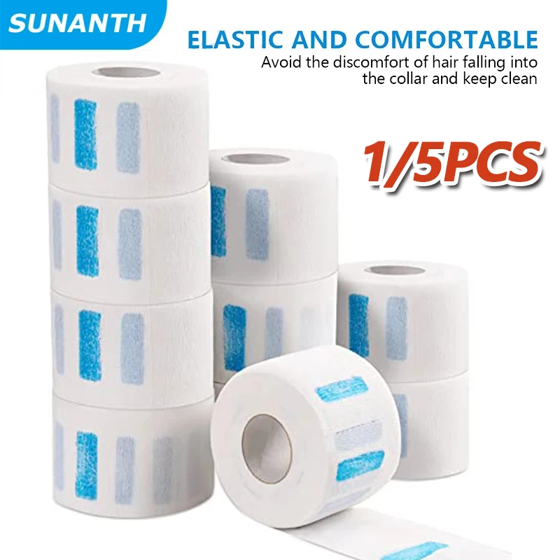

5 рулонов/1 рулон Парикмахерские профессиональные полоски для шеи Белый одноразовый аксессуар для стрижки волос Эластичный эластичный парикмахерский инструмент для салона