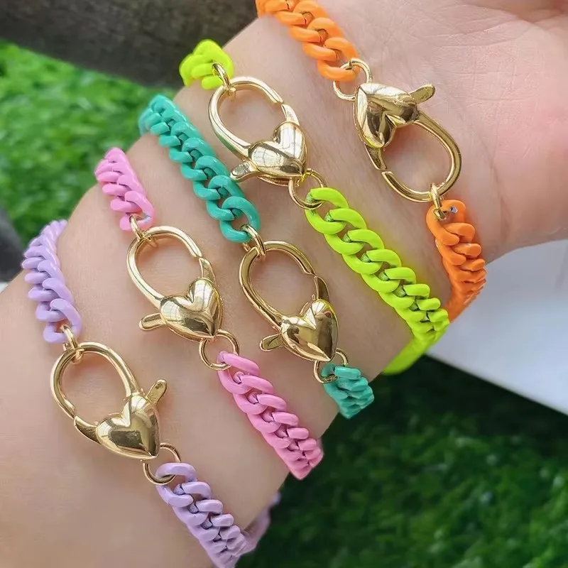 5 Meter lange, 4 mm breite, bunte ovale Edelstahlkette für klobigen Schmuck in Weiß, Rosa, Roségold, Lila, Schwarz und Gold zum Basteln. – Detail 6