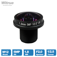 Witrue Camera Lens CCTV HD 5MP Fisheye 1.8mm M12 180 degree Wide Viewing Angle F2.0 1/2.5\