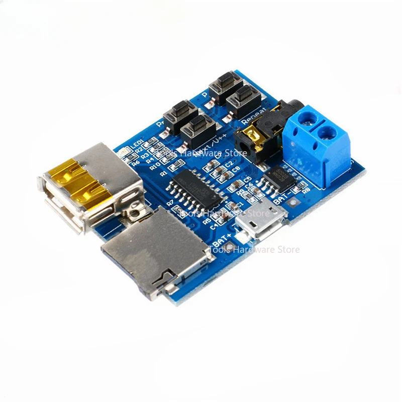 10 قطعة وحدة مايكرو USB MP3 TF بطاقة U القرص MP3 تنسيق فك مجلس مكبر للصوت فك وحدة مشغل الصوت 3.7-5.5 فولت