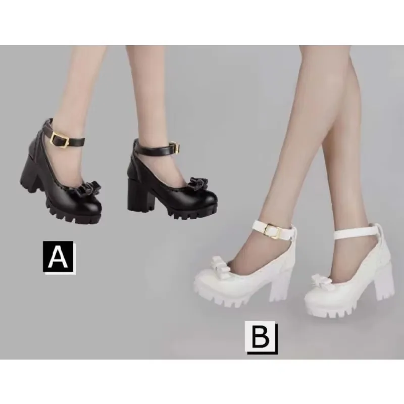 1/6 Scale Classic Black High Heels Hollow Student Princess Pointed Toe Sandals Jk Shoes Model for 12\