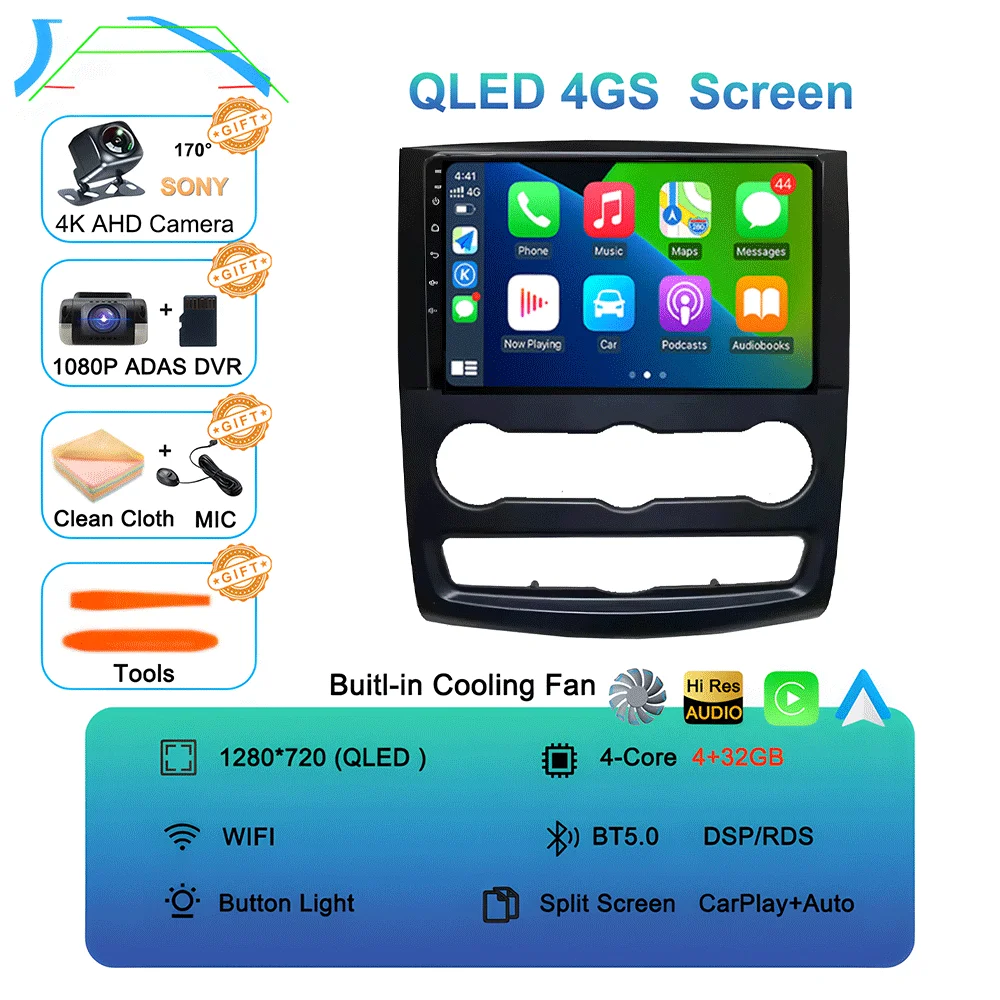 10 inch Android 16 autoradio multimediaspeler GPS stereo CarPlay+auto WIFI+4G DSP voor VW Crafter en Mercedes Benz Sprinter