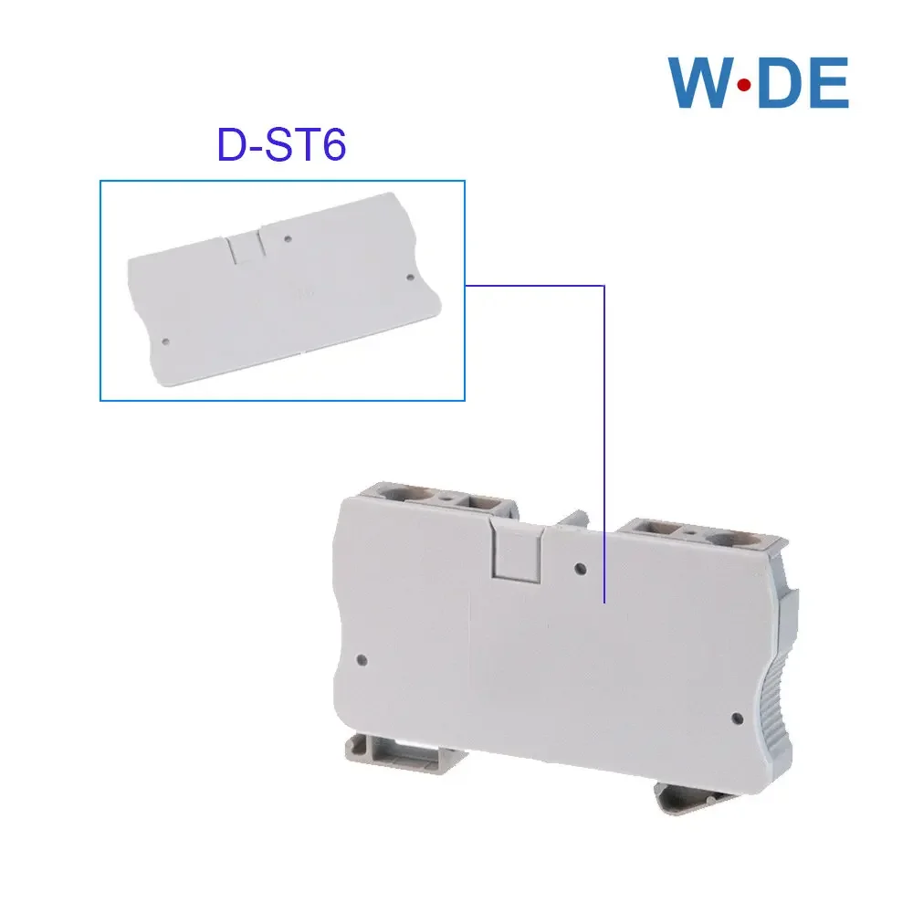 1 Piece D-ST6 End Cover For ST6 Din Rail Terminal Blocks End Cover Plate