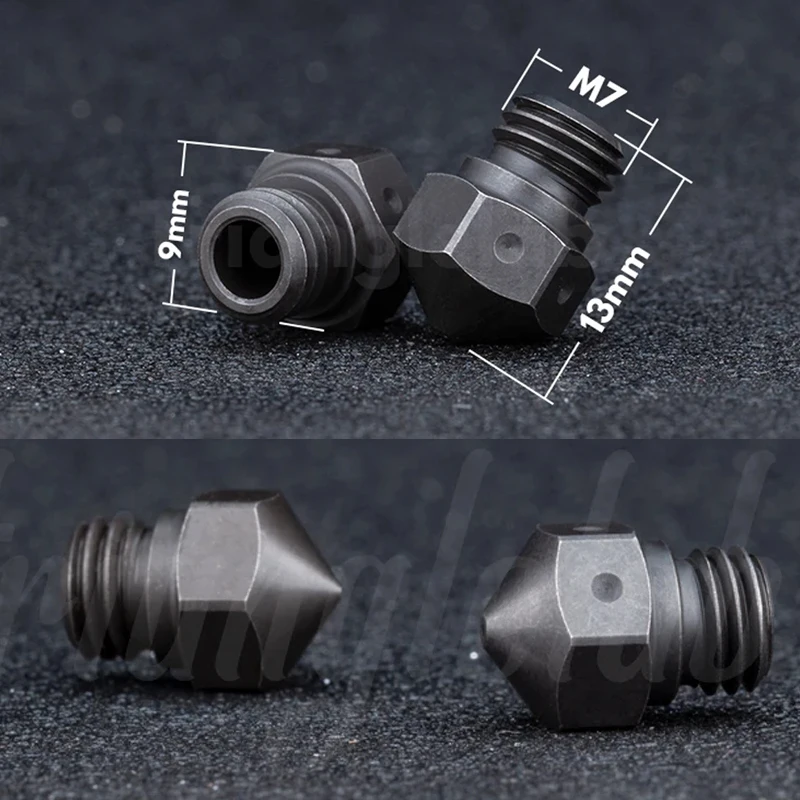 Trianglelab-boquilla de acero endurecido Swiss MK10, PTFE para Micro Swiss Hotend M7, rosca Wanhao FlashForge Qidi Tech Dremel