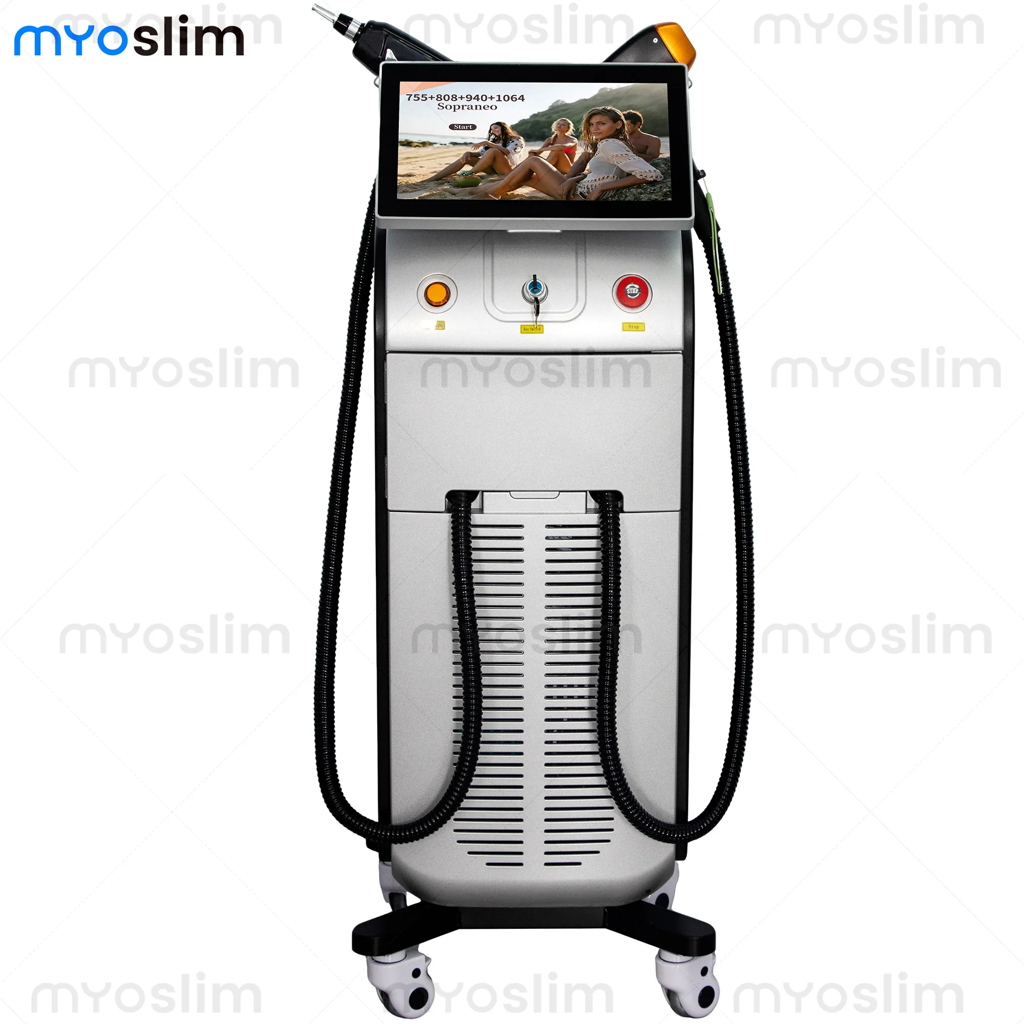 FAC 5000W Four Wavelength Ice Titanium Laser Machine, Vertical Black Silver Hair Removal & Picosecond Tattoo Removal Device