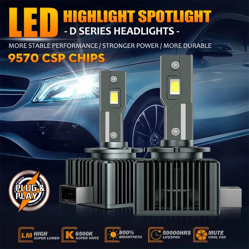 Picture 4: D SERIES D1S LED Car Headlights HID Bulbs D2S D3S D4S D5S D8S Turbo Lights 8000000LM 6000K Auto Lamp CANbus No errors Plug&Play