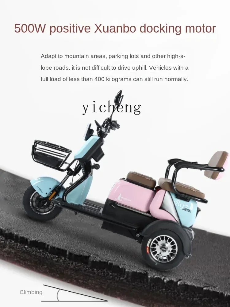 A38 Electric Tricycle Household Small Electric Car with Shed for the Elderly