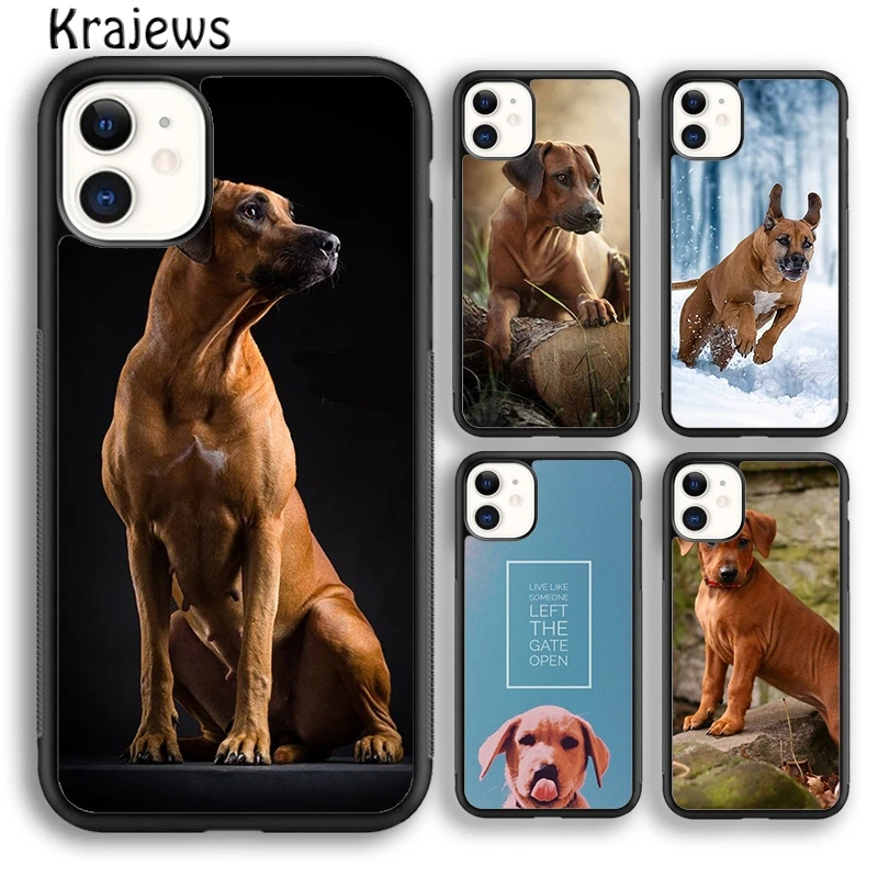 Krajews Rhodesian Ridgeback Dog Phone Case Cover For iPhone 16 15 SE2020 14 6 7 8 plus 11 12 13 pro max Plus coque Fundas