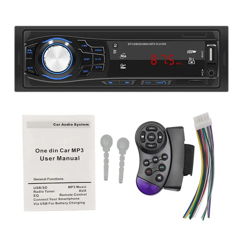 

12V 1 DIN Car Bluetooths Stereo MP3 Player FM Radio SD USB AUXs MP3 Player auto Audio Music player car electronic supplies