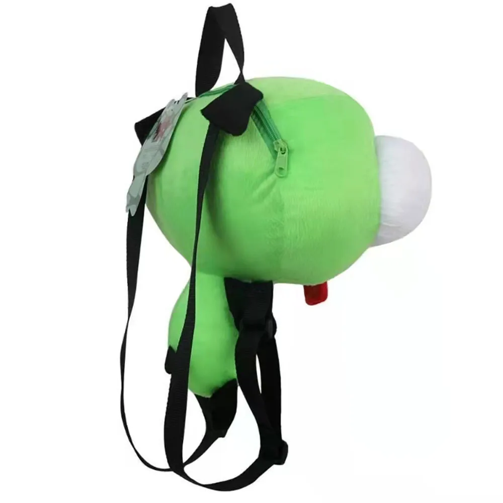 Hot Alien Invader Zim 3D Eyes Robot Gir Plush Toys Cute Invader ZIM Stuffed Plush Backpack Green Bag Gifts14 inches