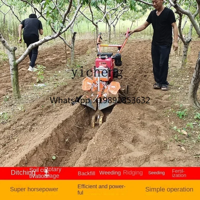 A5 Four-Wheel Drive Mini-Tiller Diesel Small Multi-Functional Farmland Loosening Agricultural Orchard Rotary Tillage Ditching