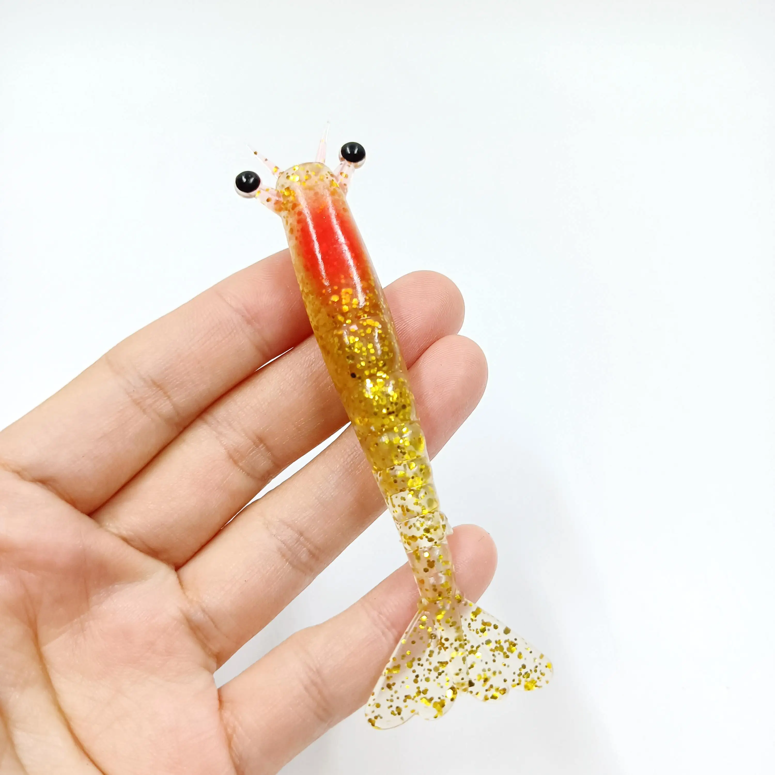 DUODUOYU 2PCS Neue Weiche Garnelen Angeln Locken 9,5 cm/6g 11,5 cm/10g Künstliche lebensechte Weiche Köder für Bass Hecht Forelle Angeln Pesca – Detail 4