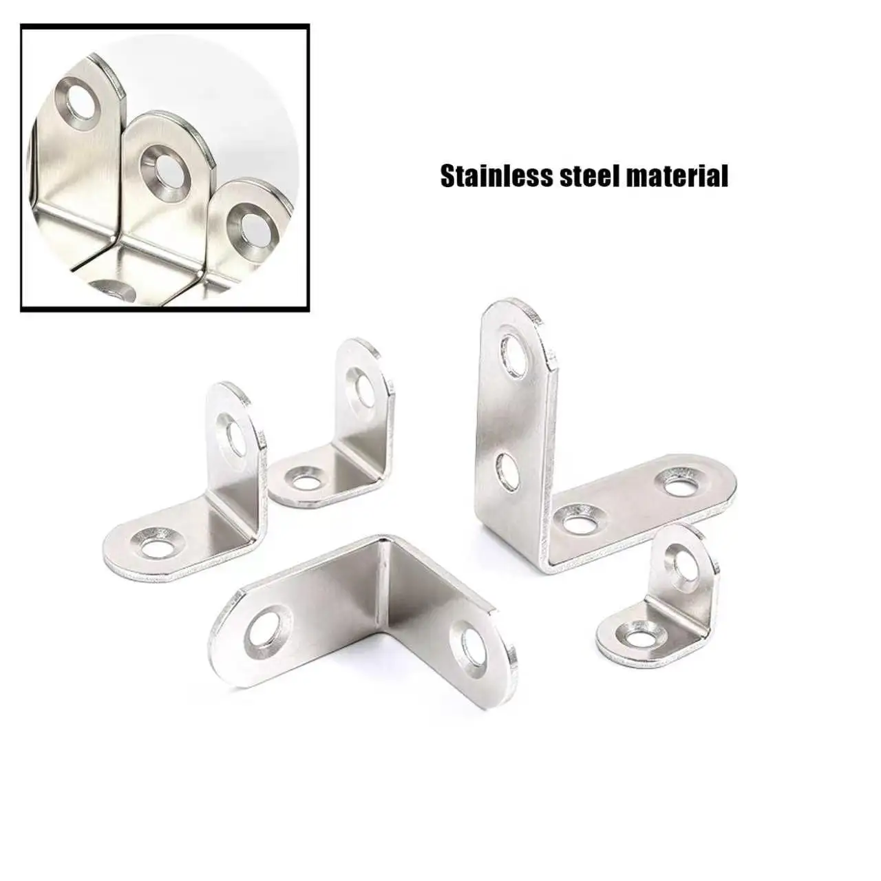 10PCS L Brackets 90 Degree Angle Corner Brackets Stainless Steel Corner Brace Fastener Wall Brackets Hanger for Shelves,Table,Ch
