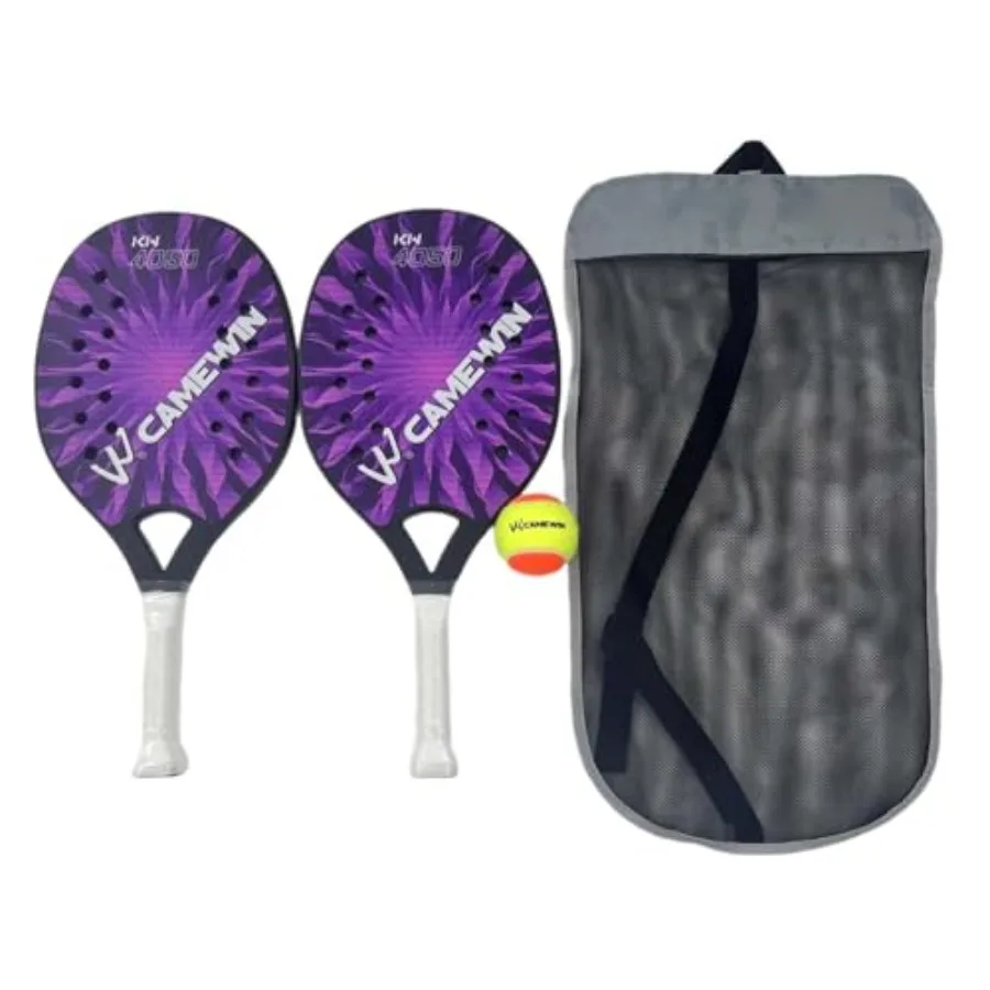 

2Pcs Beach Tennis Rackets, Beach Tennis Racquet, Portable Lightweight Beach Tennis Paddles with Bag for Playground Courtyard