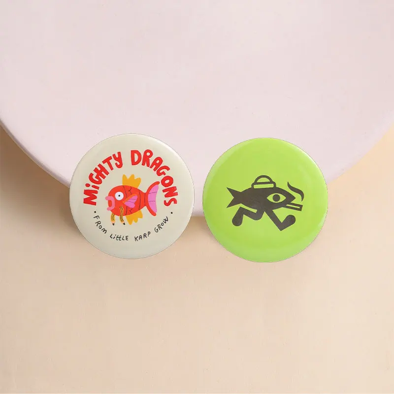 Black Walking Fish with Legs and Hat Button Pin Abstract Humor Tin Badge for Quirky Outfit Backpack Decoration