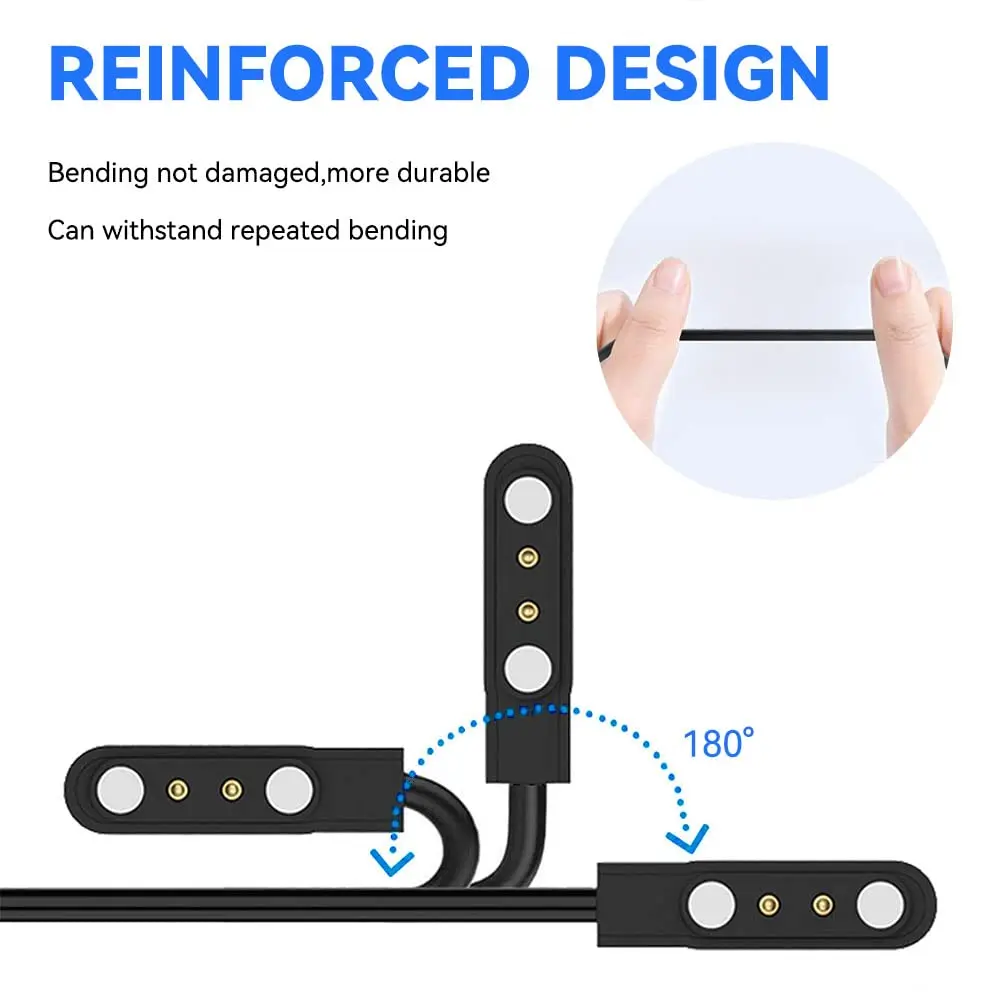 3.3FT Smart Watch Charger Magnetic, USB Charging Cable for YAMAY VeryFitPro SW023 ID205L SW021 ID205U ID205S SW025 Uwatch 3S 3 2