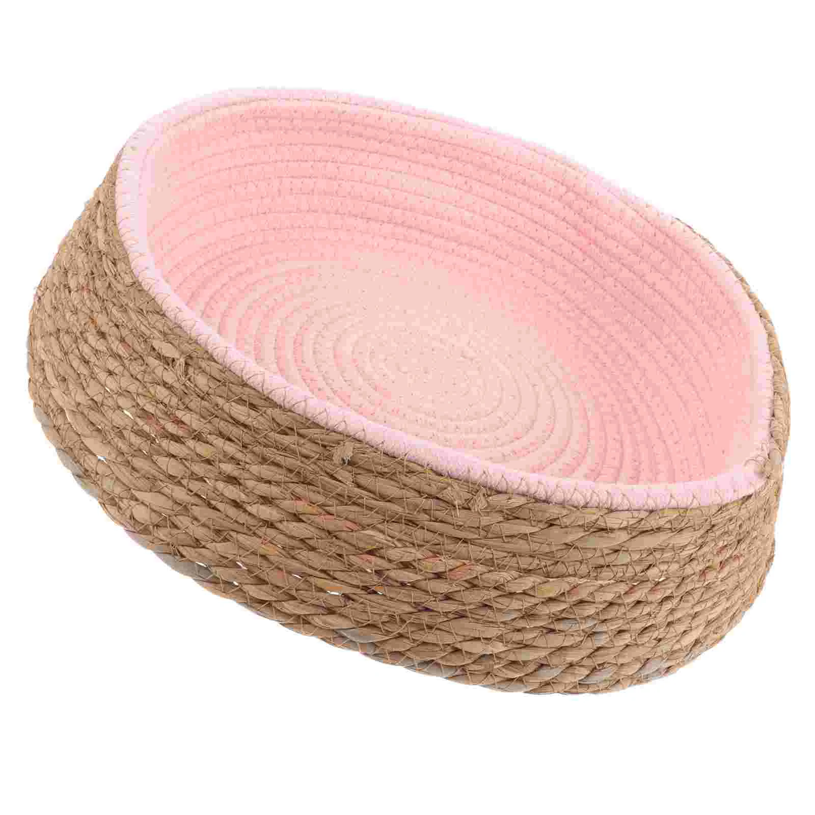 Dog Bed Cats Rattan Pet Beds and Furniture Sleeping to Weave Pink Cushion Wicker